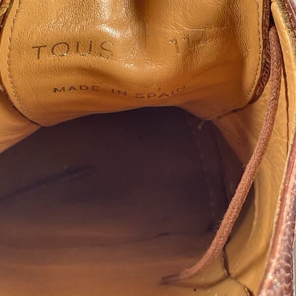 David Eden Tous Men’s 11 Brown Lizard Skin Leather Cap Toe Derby Dress Shoes EUC - Picture 9 of 9